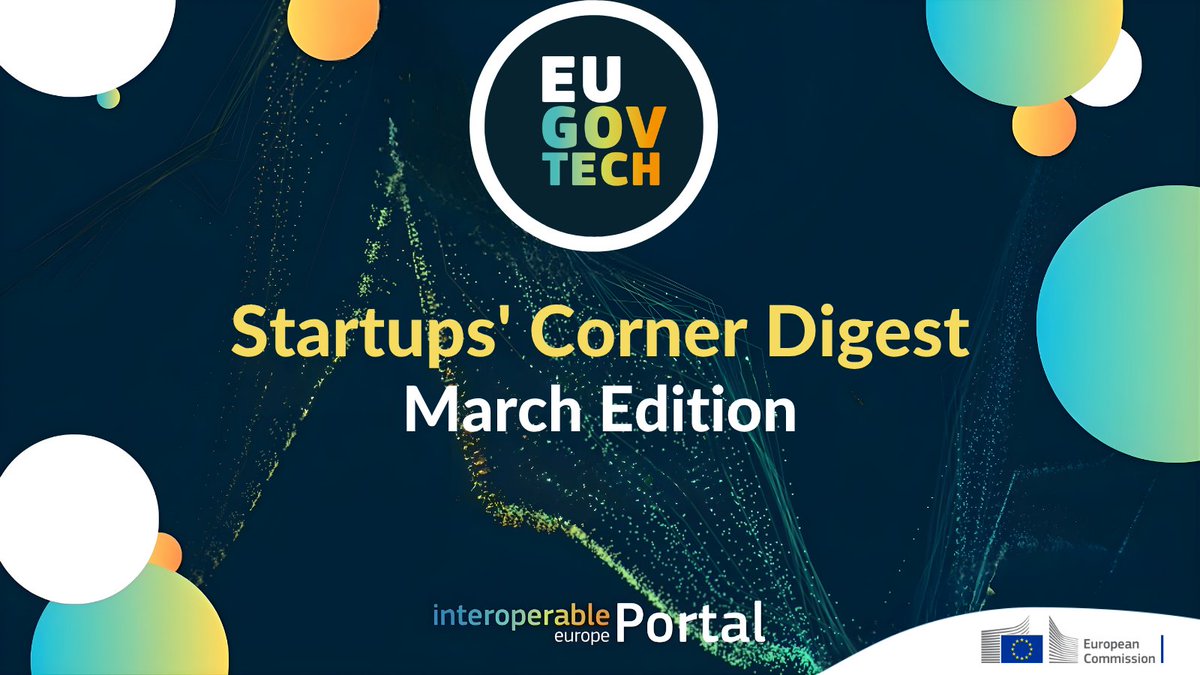 InteroperableEU's tweet image. The latest edition of #Startup's Corner Digest brings you the most relevant news from the European #startup world.

It also highlights upcoming #EUGovtech opportunities, together with insights from the #GovTech4AllCafé in Kyiv.🇺🇦

Read it here!
👉link.europa.eu/74jXtP