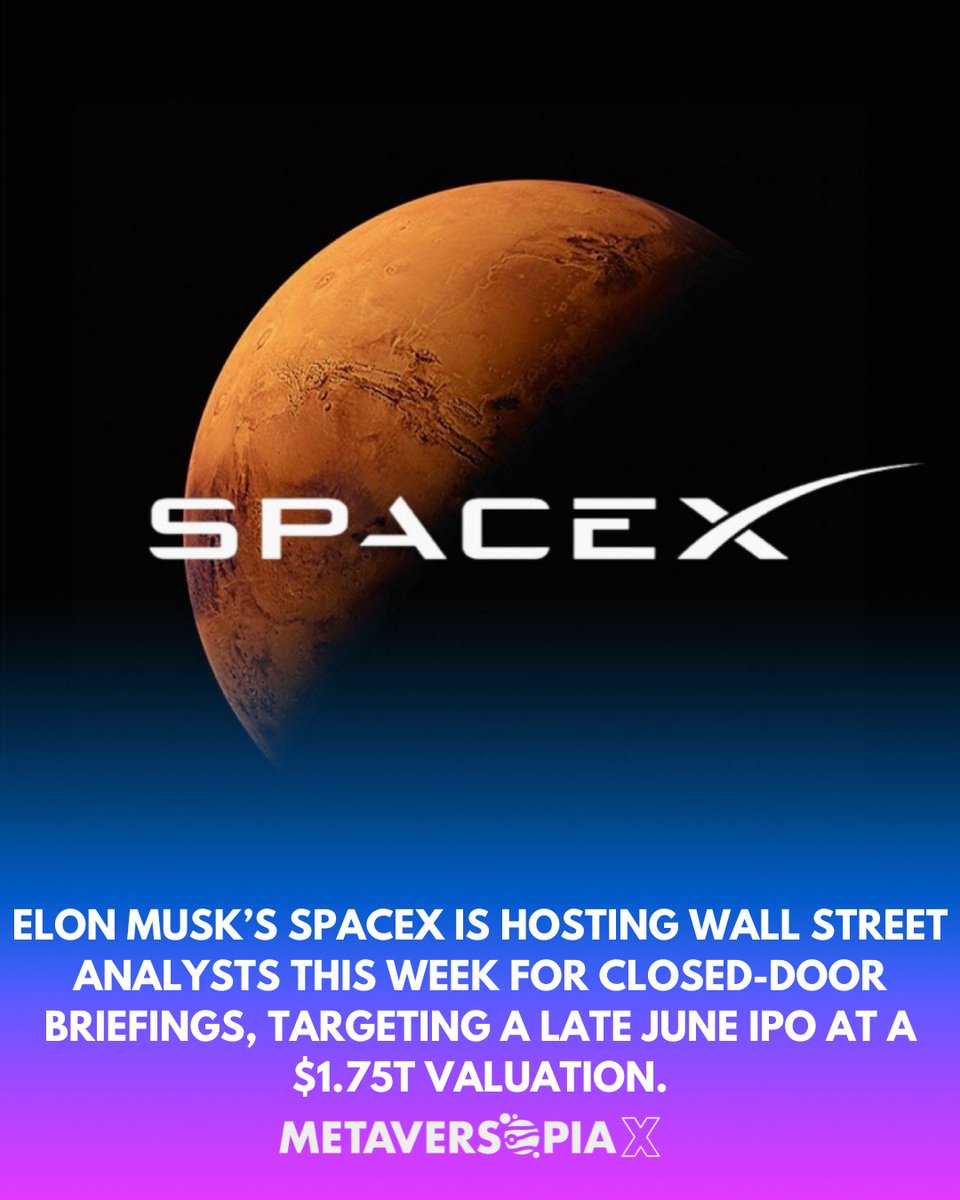 Metaversopia's tweet image. IPO Buzz Builds 🚀💼

#SpaceX #ElonMusk #IPO