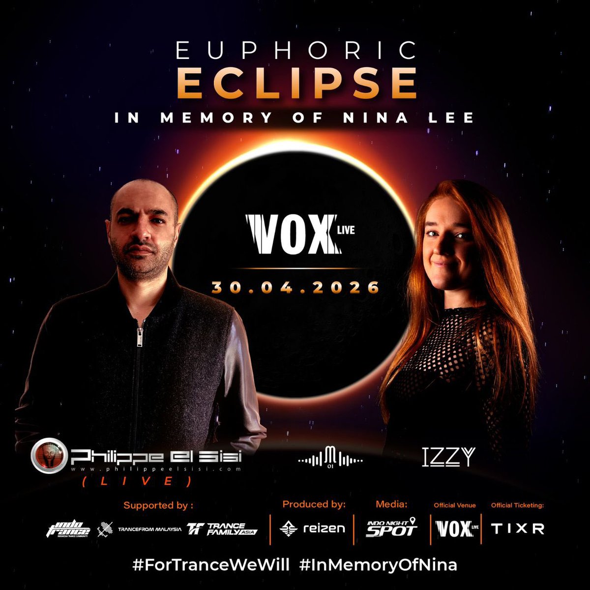 parteerawkzstar's tweet photo. 📍 VOX KL
🗓 30 April 2026

All ticket is valid which been purchased previously ❤️ 

Gather your trance family and be part of the journey.

We look forward to seeing all of you there for an unforgettable night.

Tickets 👉🏻 https://t.co/vlziPrxfZm

#EuphoricEclipse #ForTranceWeW https://t.co/z8cOJlpvZd