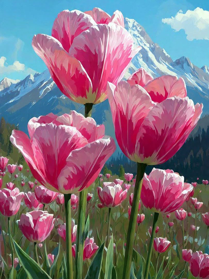 PoppiekRosnx's tweet image. Mountain Tulips🌷⛰️🍃🩵

#TulipTuesday #Painting #Flowers #TulipArt