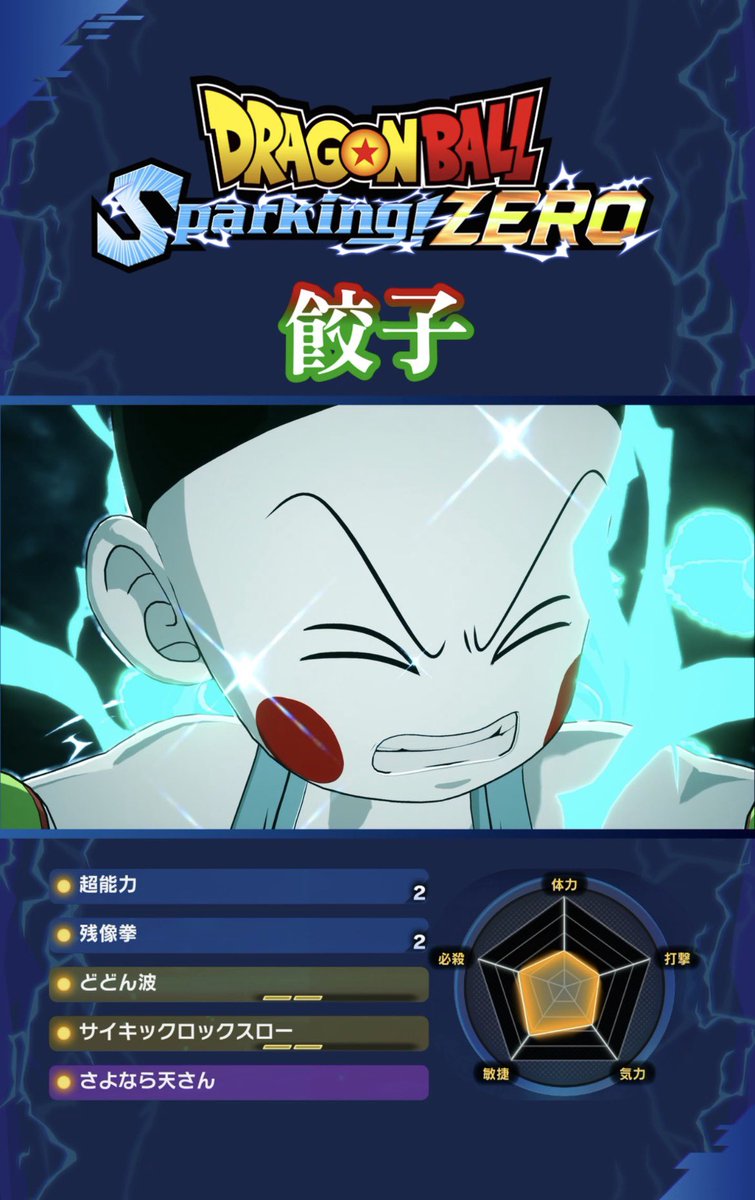 dytb670's tweet image. 『Sparking! ZEROキャラ図鑑』📕
No.83餃子
全208体コンプします！
関連動画からメテオとの比較もお楽しみください😊
高評価&amp;amp;コメントお待ちしております🙇
#ドラゴンボール
#スパーキングゼロ
#youtube
youtube.com/shorts/ogeY9V-…