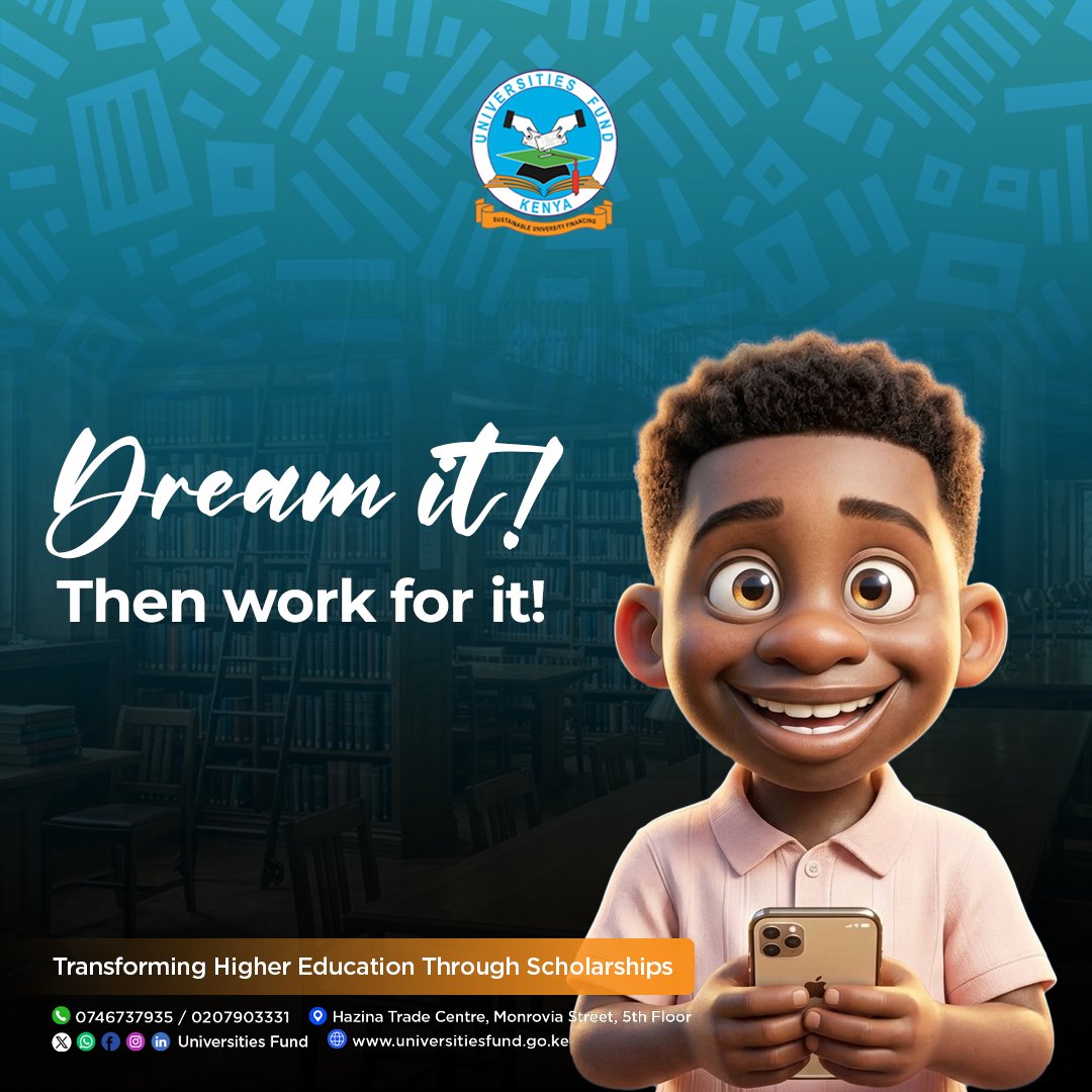 UFKenya's tweet photo. Dream it. Work for it. Achieve it. 🌟
Your higher education journey starts with ambition and the right support. The Universities Fund is committed to transforming futures through scholarships that open doors to opportunity. 📚🎓

#DreamItWorkForIt #Nairobi #students https://t.co/fLfOHBj7T9