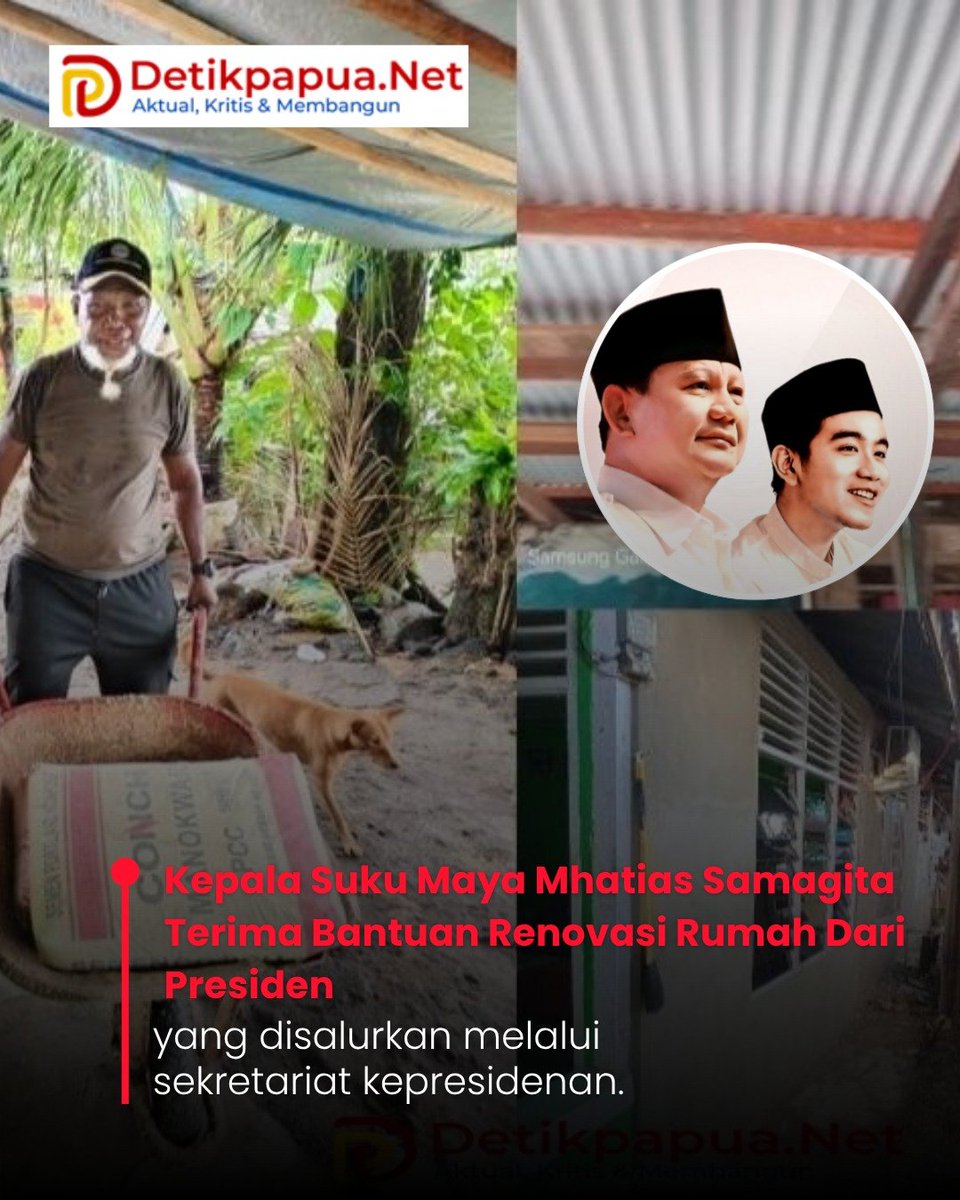 Kepala suku maya mathias samagita sangat senang mendapat bantuan renovasi rumah dari presiden
#BaktiNegeriDiPapua
Bukti Cinta Prabowo