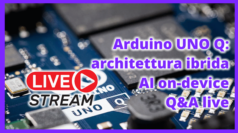 futuranet_it's tweet photo. 🔴 UPDATE: posti LiveWebinar esauriti per la live del 23 aprile con Andrea Richetta su Arduino UNO Q. Segui in streaming su YouTube → https://t.co/PpXOgx6TEM iscriviti al canale per i prossimi eventi! #arduino #ArduinoUNOQ #elettronicain #futuranet https://t.co/91f4TGJHKU