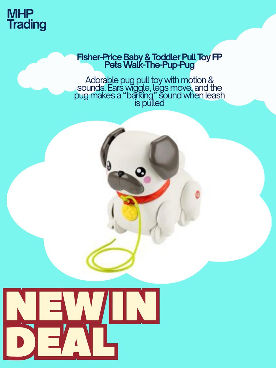 🐶 NEW IN DEAL 💛
Fisher-Price Walk-The-Pup 🐾

Pull along &amp; watch ears wiggle + hear barking sounds!
Adorable fun for toddlers 👶

LINK: tiktok.com/view/product/1…

#FisherPrice #ToddlerToys #NewIn #MHPTrading