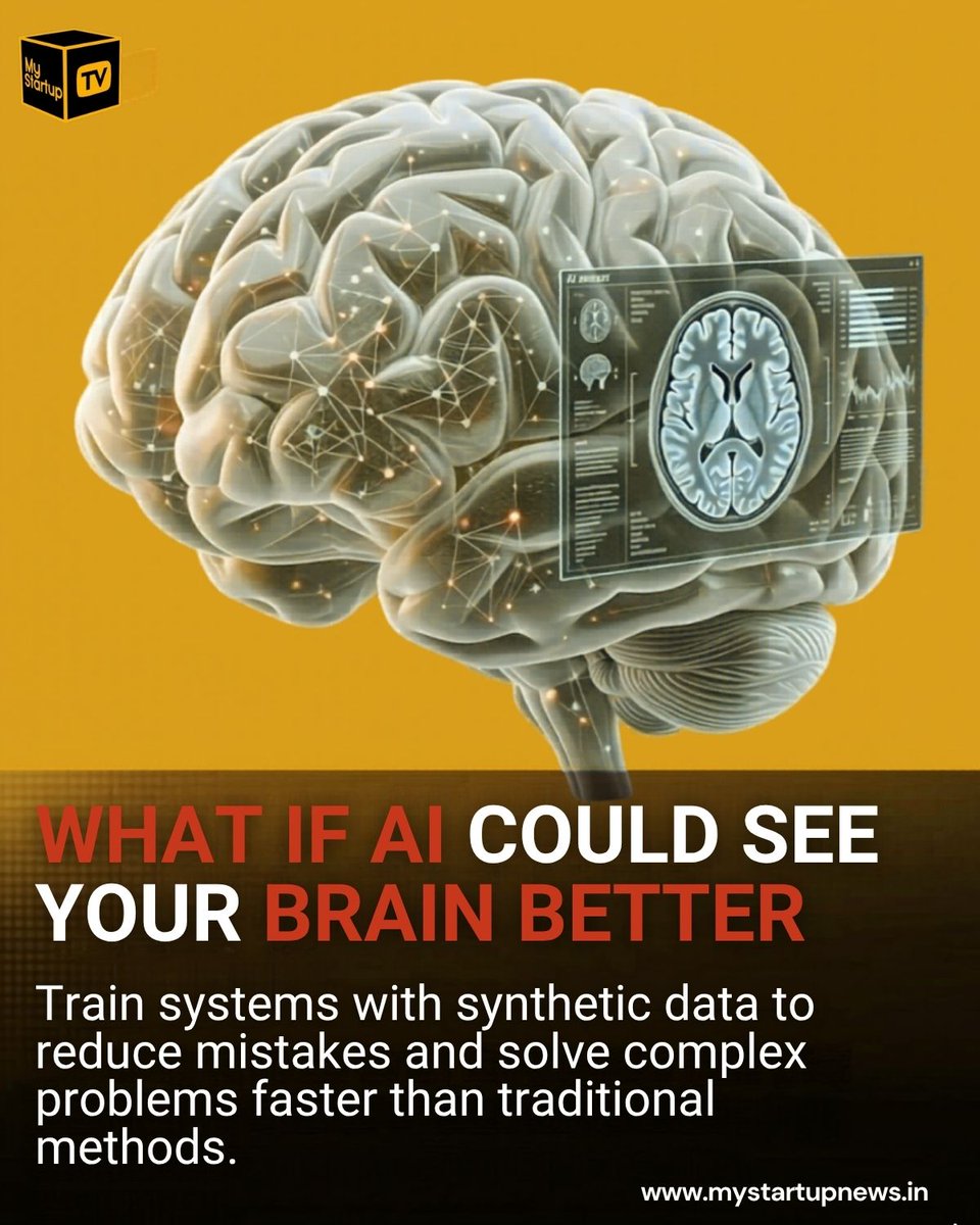 mystartuptvin's tweet image. What if AI could see your brain better?

We’re moving beyond traditional limits. With synthetic data, AI is reducing mistakes and solving problems at lightning speed. The revolution is here.

To read this full article visit our website mystartupnews.in/news/ai-genera…

#AI #TechRevolution