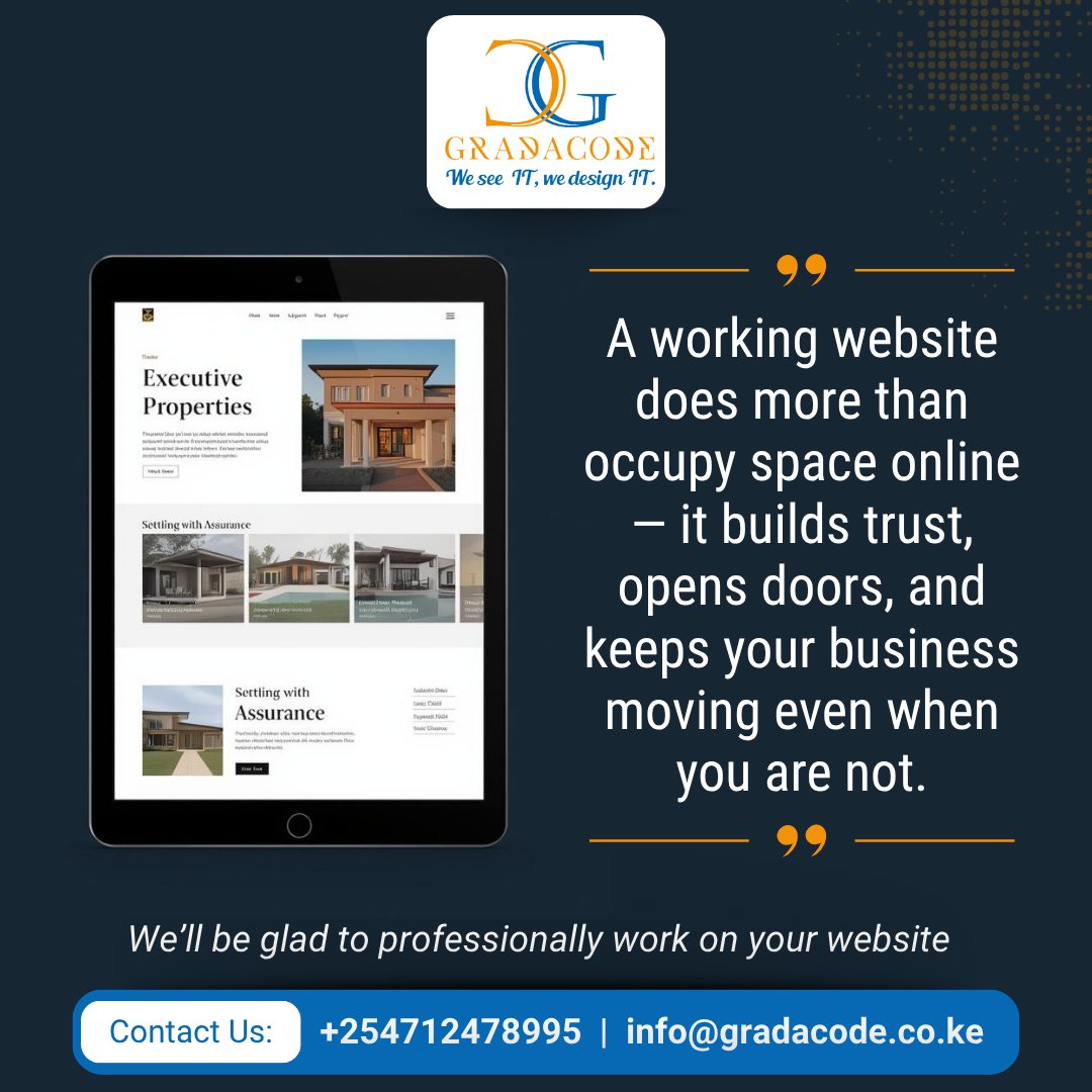 gradacode's tweet image. A website should do more than exist.

It should support your business, build trust, and create opportunities — even when you're offline.

#Gradacode #DigitalPresence #WebDevelopment