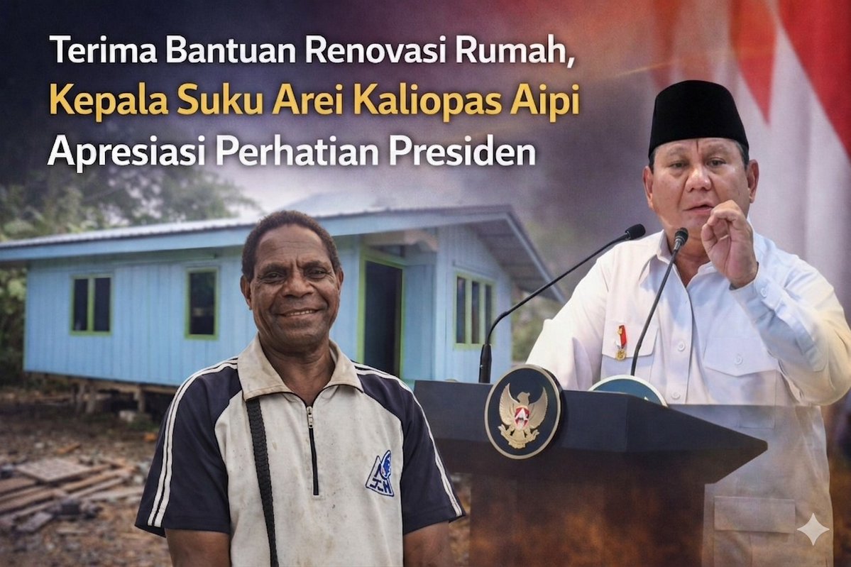 Kepala suku arei kaliopas aipi mengapresiasi bantuan renovasi rumah dari presiden prabowo
#BaktiNegeriDiPapua
Bukti Cinta Prabowo