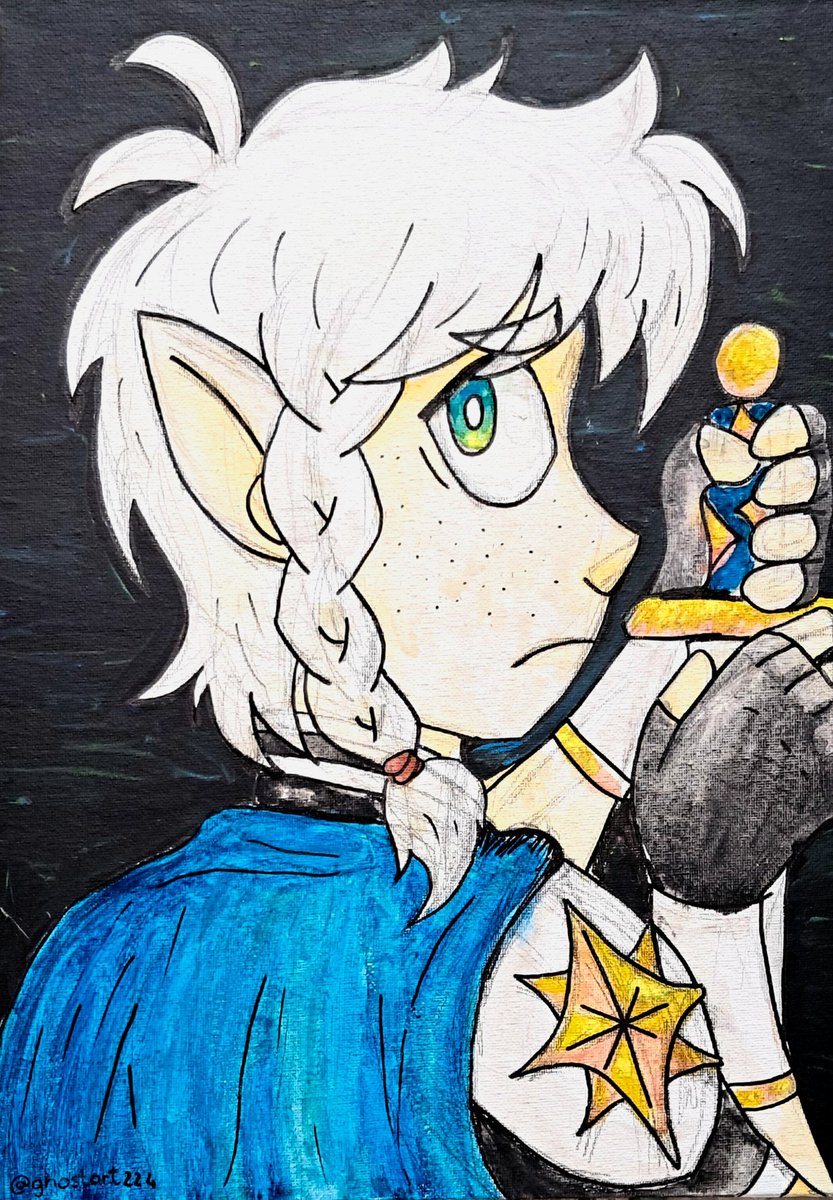 GHoSTaRT224's tweet image. Finally, my finished panting of Dmitri, one of my oldest and cutest fantasy characters 🌟 

#drawing #paint #elf #fantasy #watercolor
#oc #dnd