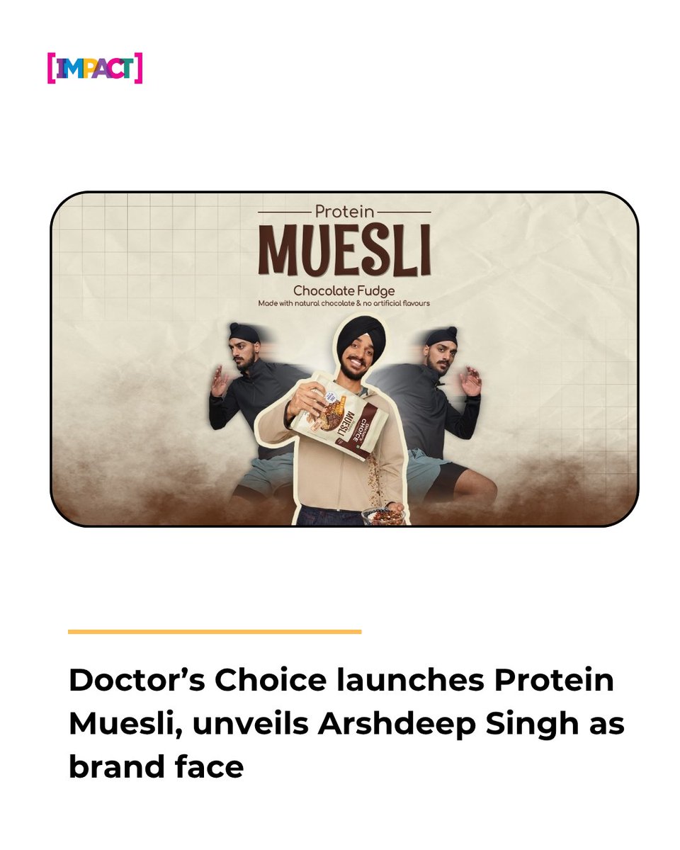 IMPACT_onnet's tweet image. Arshdeep Singh fronts Doctor’s Choice’s Protein Muesli launch, as the brand taps into health-focused consumers.

Read more on - impactonnet.com/more-from-impa…

@arshdeepsinghh 

#DoctorsChoice #ArshdeepSingh #Nutrition #Health #ProductLaunch #India #Fitness