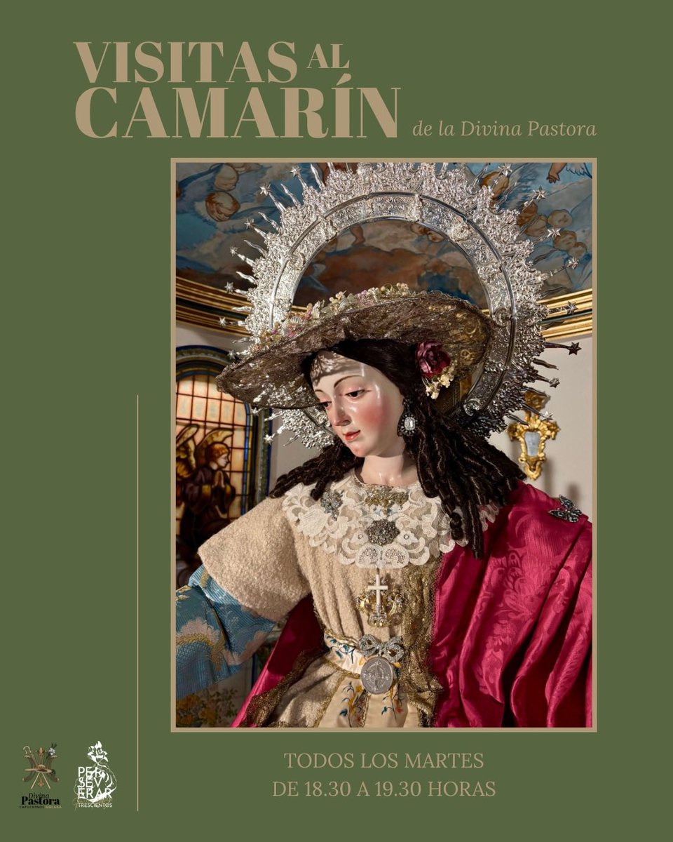 👒Visitas al camarín de la #PastoraCoronada 

🗓️ Todos los martes
🕡 De 18.30 a 19.30 horas

La Patrona de Capuchinos te espera. #PazYBien