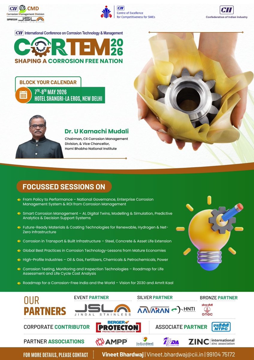 CII_CFC's tweet image. Focused sessions. Real solutions. Future-ready infrastructure.

Explore AI, advanced coatings, policy frameworks &amp;amp; global best practices at CORTEM 2026.

LINK FOR REGISTRATION:
cam.mycii.in/OR/OnlineRegis…

#CORTEM2026 #Corrosion #Engineering #Infrastructure #CII