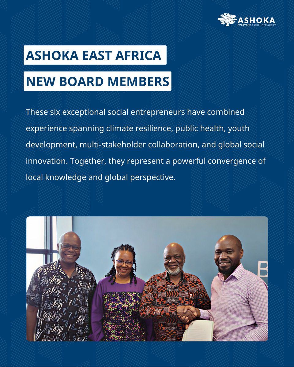 ashokaea's tweet photo. We've officially welcomed a new Board of Directors, leaders shaping systems change across East Africa. Dr Wamuyu Mahinda, Haron Wachira, Sam Agutu, Alex Mitijans, Ara Kusuma &amp; Diana Wells. The journey continues. Read more:https://t.co/0IKiSYqf3r https://t.co/YTvX4wAoQN