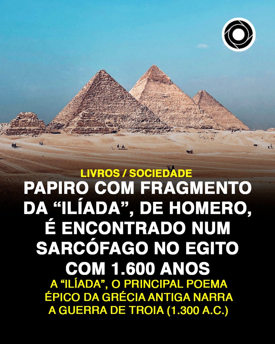 Um papiro com um fragmento do Canto II da "Ilíada" de Homero foi encontrado no interior de um túmulo egípcio com 1.600 anos, por uma equipa de arqueólogos espanhóis.

Sabe mais: comunidadeculturaearte.com/papiro-com-fra…