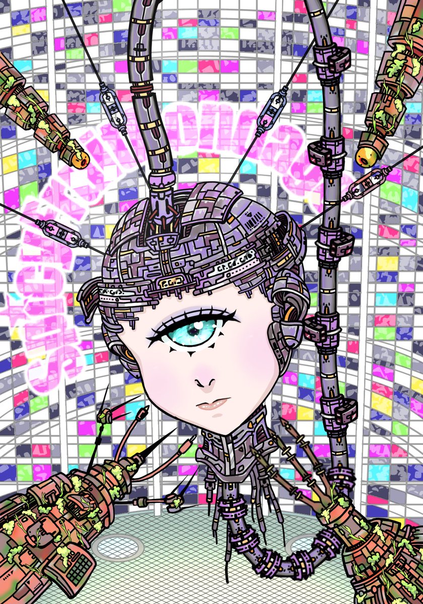 こんにちは😊
今日は用事でお休み✨
用事が終わって指描きを📱✨

メカっぽい一つ目ちゃん
ようやく完成です😆✨

素敵な夜をお過ごしください🫶🏻
＃指描き