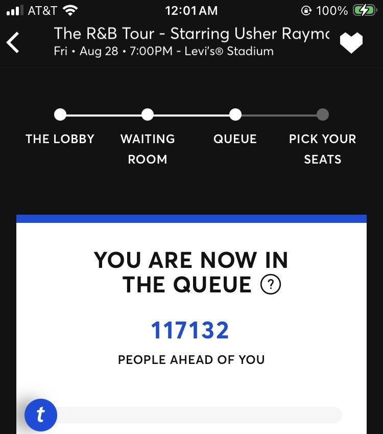 NoraDugan's tweet photo. I knew it must have been an error to start tickets sales at 12am instead of 12pm but why did @Ticketmaster have me waiting for 1.5 hours just to see this screen LMAO 😭😭😭 #raymondandbrowntour @Usher @chrisbrown https://t.co/6hDmWzHJl4