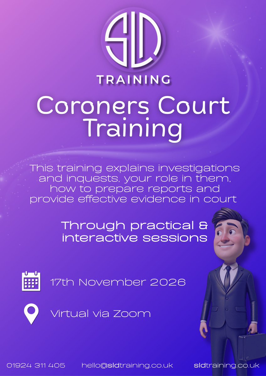 SLD_Training's tweet image. 💼 Court Skills That Matter✨

sldtraining.co.uk/courses/corone…

#CoronersCourtTraining #CPDAccredited #CoronersCourt #CourtSkills