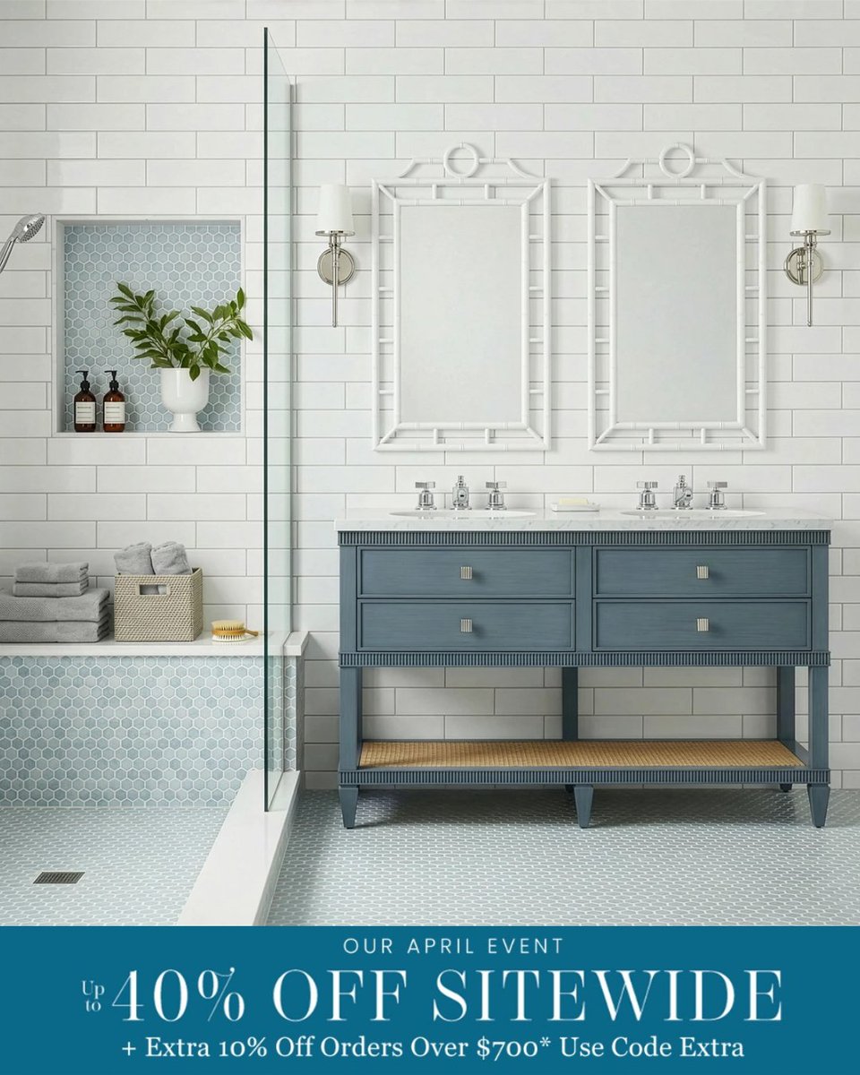 ShopTravisdavid's tweet image. ✨ New Villa &amp;amp; House collection: Sienna 2-Drawer Table with 60" Marble Vanity Top in Foggy Horizon—elevated design for refined bath and dressing spaces.

🌸 April Event:
Up to 40% OFF SITEWIDE + Extra 10% OFF Orders $700+ w/ code EXTRA
Shop → Travisdavid.com

#Vanity