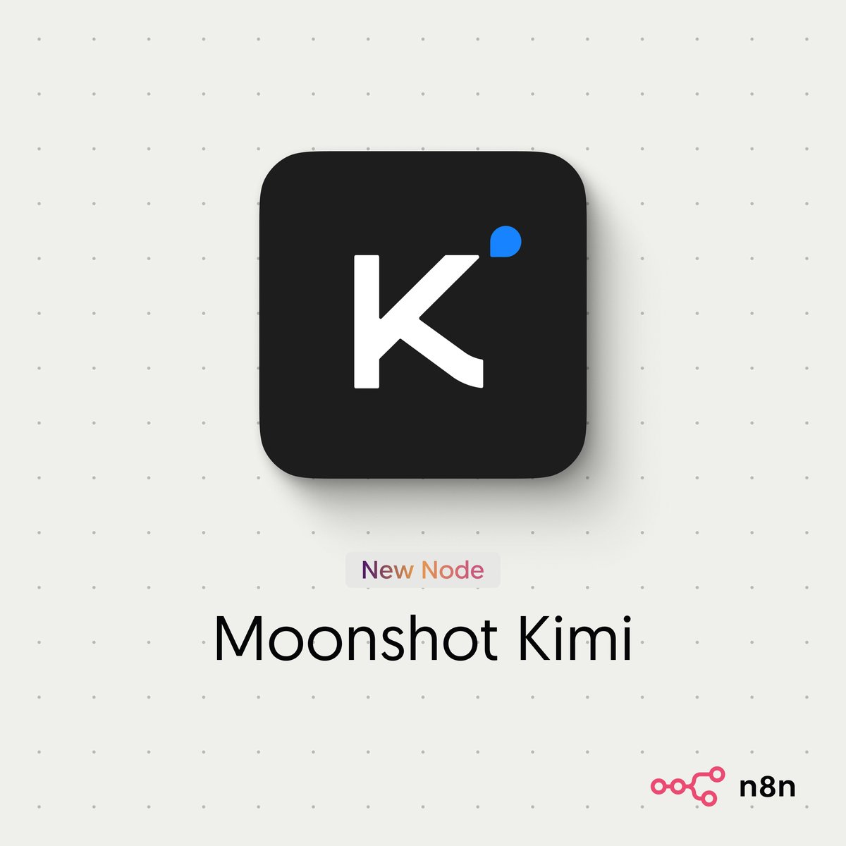 n8n_io's tweet photo. Congratulations @Kimi_Moonshot for the release of Kimi K2.6! 👏 

n8n users can use the new Moonshot Kimi node to access state-of-the-art coding, long-horizon execution, and agent swarm capabilities available in the new model. 

Get started here: https://t.co/LzWAfBVYzs https://t.co/SqVGbQQnua