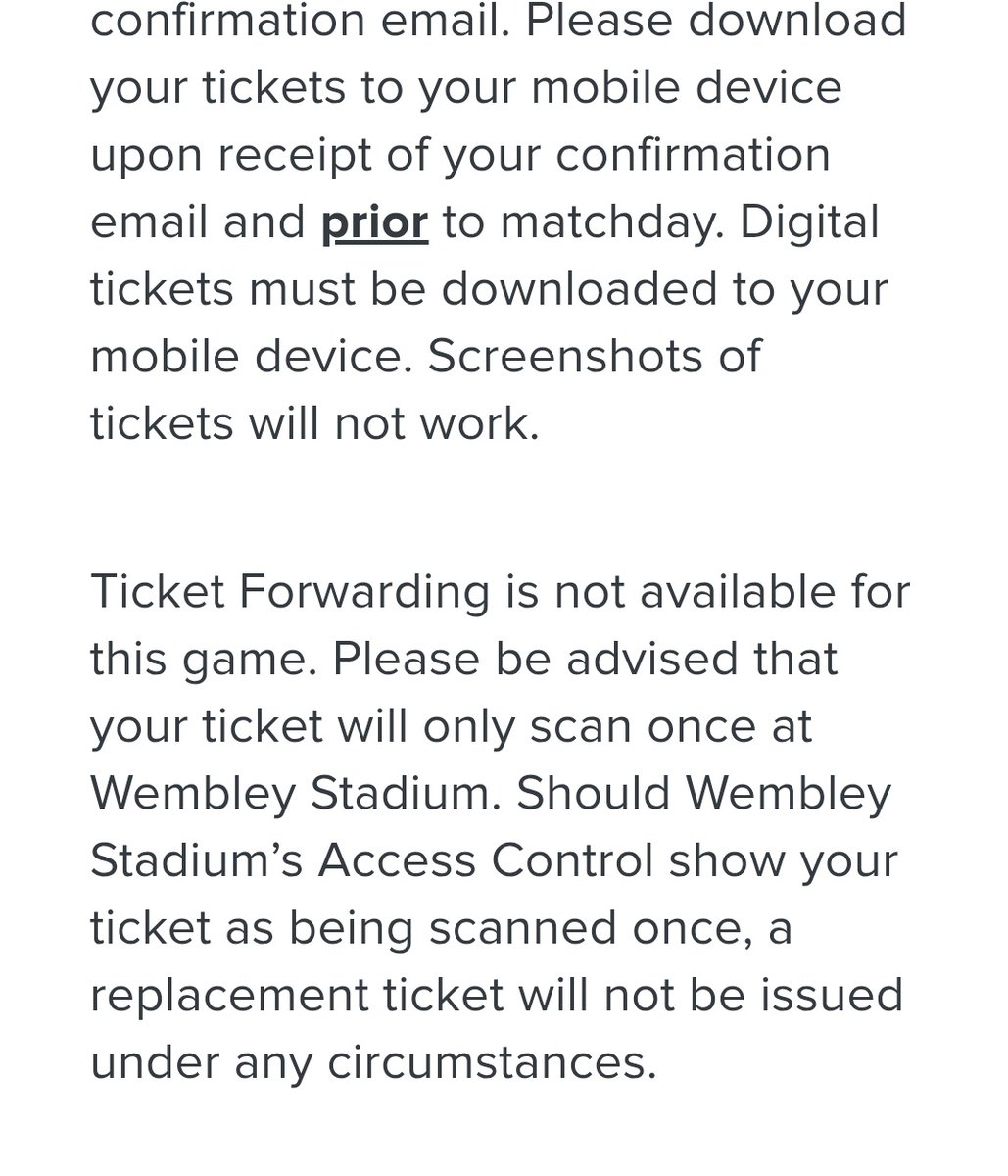 Ticket forwarding is not available for the semi final. Do not let yourself get scammed!!!! #leeds #lufc #facup