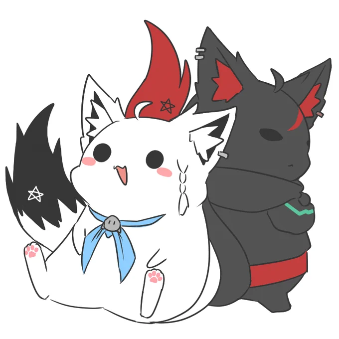 白上黒上 #絵フブキ