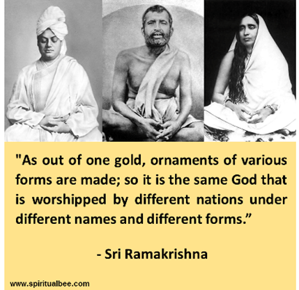 Vision of Shri. Ramakrishna Parmahamsa, perhaps the best-known saint of nineteenth century India on Spiritual unity and love for humanity.