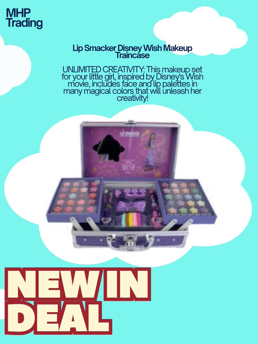 💄 NEW IN DEAL ✨
Lip Smacker Disney Wish Traincase 💜

Packed with colourful lip &amp; face palettes 🎨
Perfect for creative beauty fun!

LINK: tiktok.com/view/product/1…

#DisneyWish #KidsMakeup #NewIn #MHPTrading