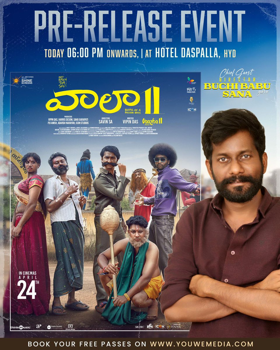 GetsCinema's tweet image. #Vaazha2 - PEDDI AND BALAYYA DIRECTORS - attending #Telugu PreRelease Event Today.