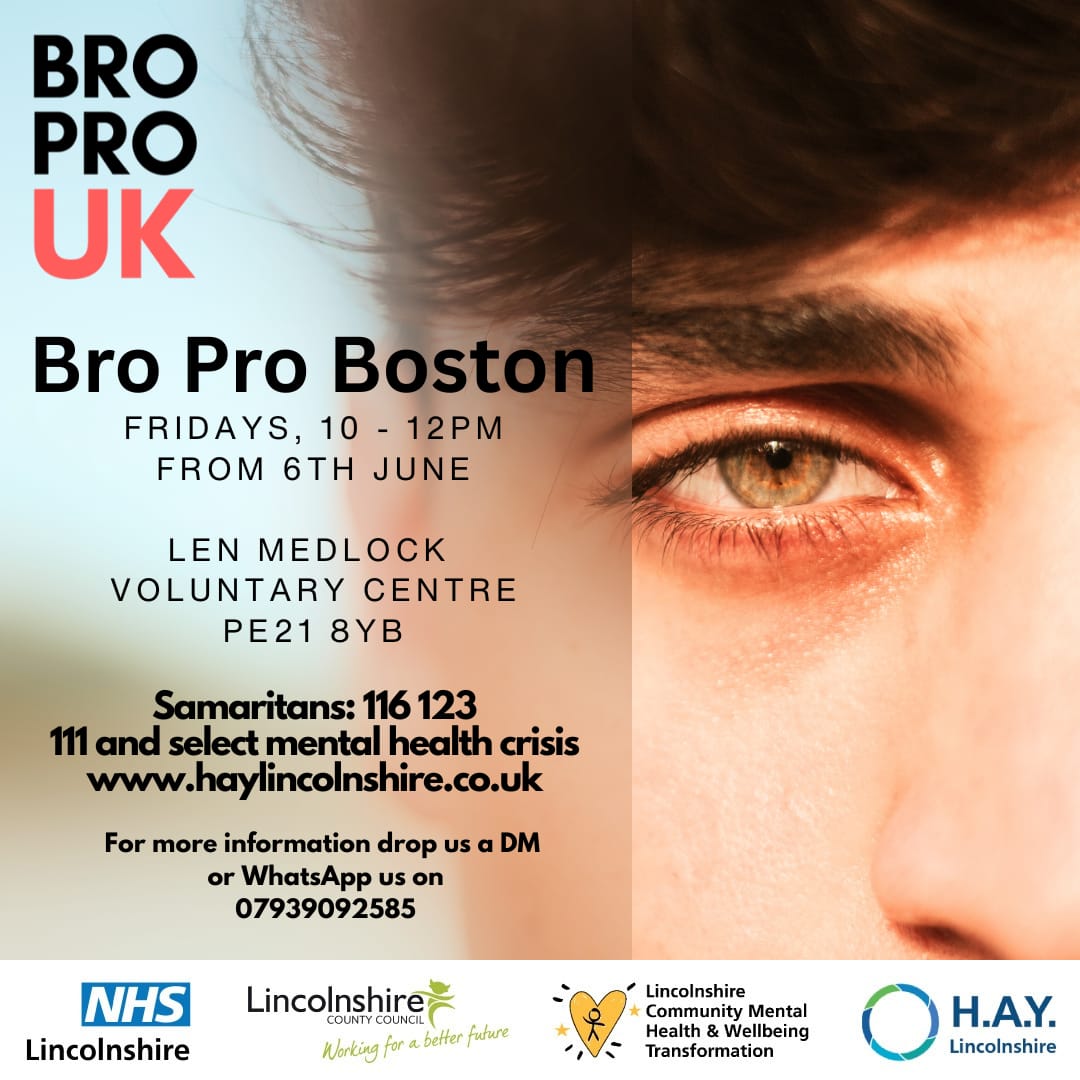 LenMedlockVolC's tweet photo. ⭐️BRO PRO UK ⭐️will be in back in Boston at The Len Medlock Voluntary Centre THIS FRIDAY from 10am to 12pm. Bro Pro UK offer a safe, welcoming space for men to meet up , socialise, and talk. Please see more details on poster attached below. https://t.co/p8IWLtJR0o