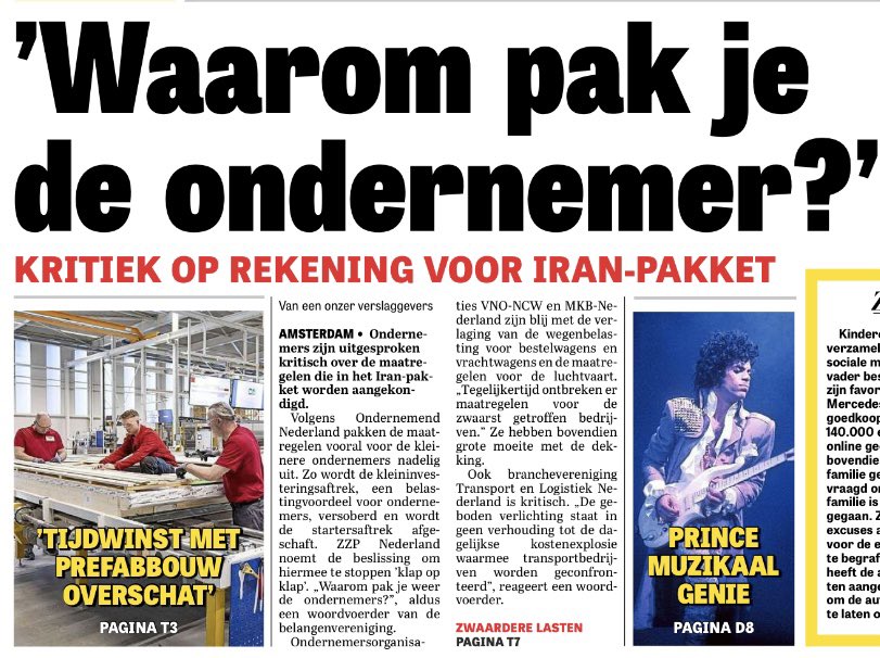 Waarom pak je de ondernemer? Omdat het kan. Omdat de werkgeverspartij <a href="/VVD/">VVD</a> niet meer thuis geeft in dit Kabinet. Ze zijn een bijwagen van D66 geworden.