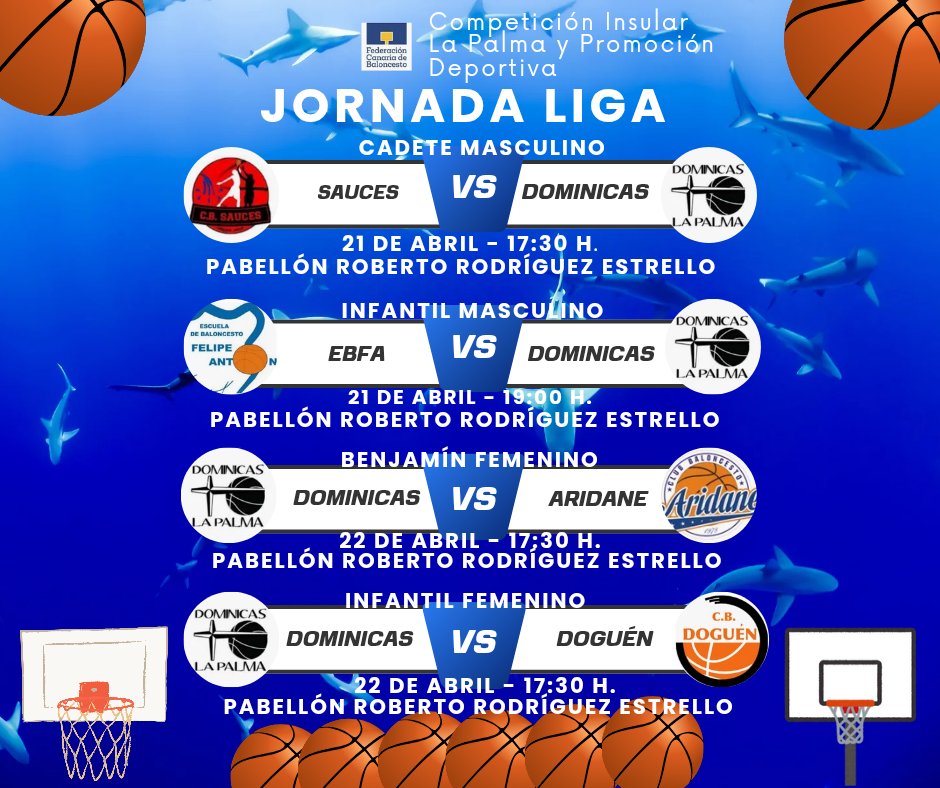 DominicasPalma's tweet photo. El futuro del baloncesto está aquí 💙🏀
Nuestras categorías base siguen creciendo, compitiendo y disfrutando del juego.
📅 Nuevas jornadas y partidos esta semana
🙌 Apoya a nuestros/as jugadores/as
¡Seguimos sumando experiencias!
VAMOS DOMINICAS ‼️👍🏻👏🏻💪🏻🏀 https://t.co/xnBkJyRAjP