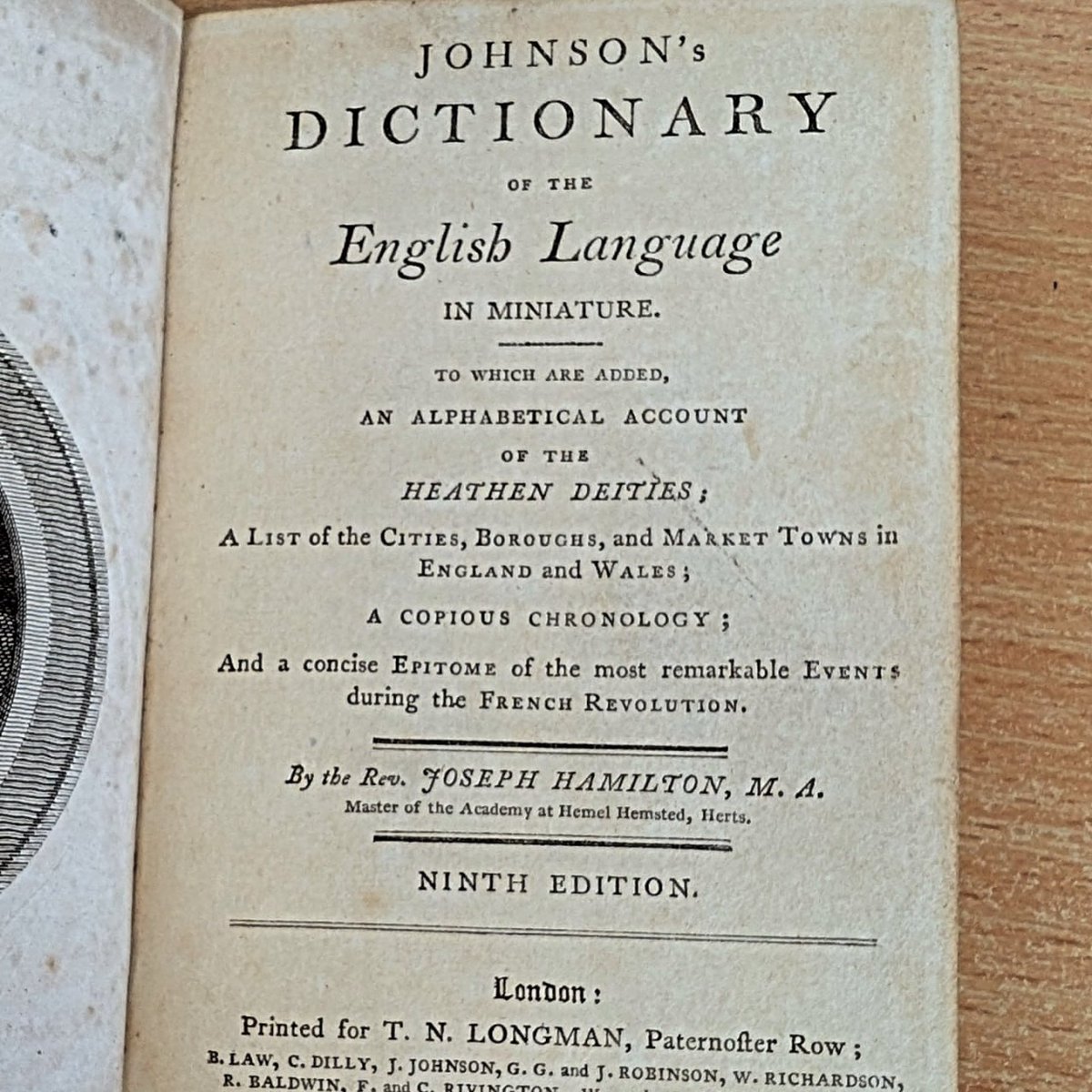AnybookLtd's tweet photo. In 1755, Samuel Johnson's 'A Dictionary of the English Language' was published. It took seven years to complete (after Johnson claimed he could do it in three!) and we are lucky enough to have the miniature 9th edition available with a handwritten gift note inside 📚 https://t.co/tEtanWAxlx