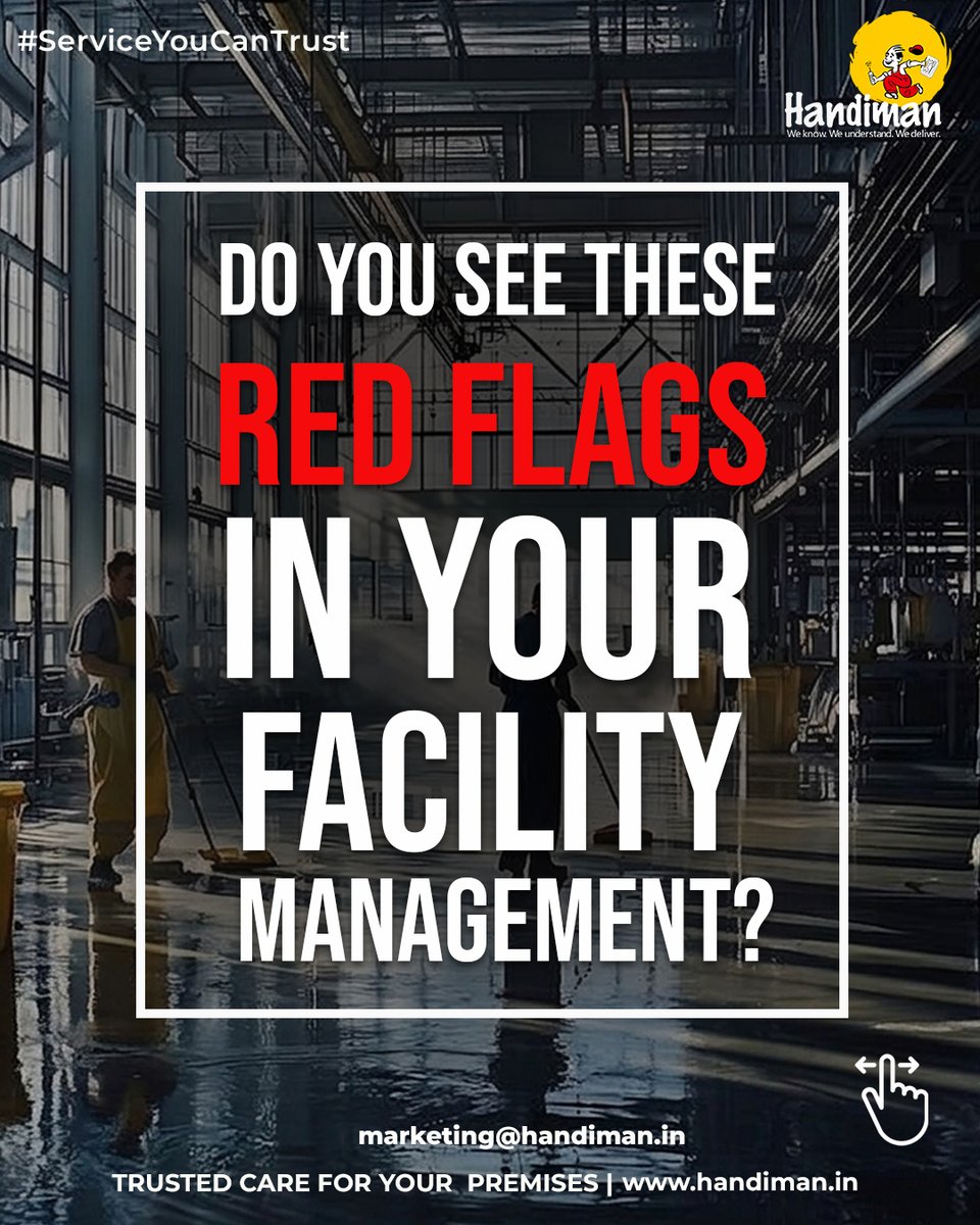 handiman_in's tweet image. Red flags are the warning signs that indicate potential issues before they escalate into serious problems. So never ignore them.

Contact us to transform your red flags into solutions.

Call 63629 00455

#Handiman #FacilityManagement #FM #Admin #IntegratedFacilityManagement #IFM