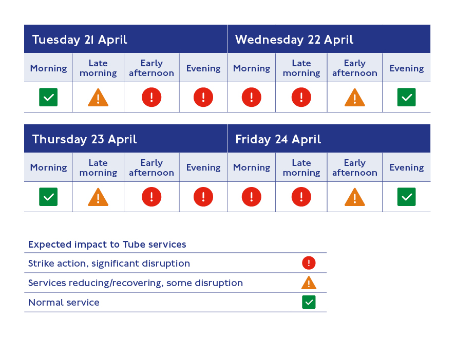 🔔 Second 24hr Tube strike begins at 12pm #TubeStrike