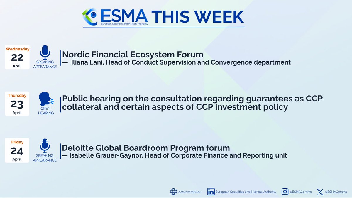 ESMA - EU Securities Markets Regulator 🇪🇺 tweet media