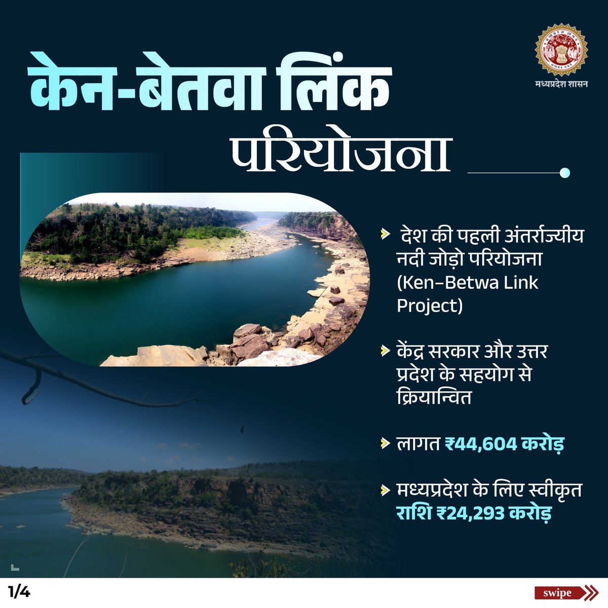 minmpwrd's tweet image. केन-बेतवा लिंक परियोजना 

➡️देश की पहली अंतर्राजीय नदी जोड़ो परियोजना 

#RiverLinkingProject #KenBetwaProject #Irrigation