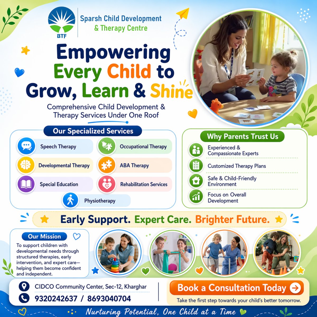 SparshTher88511's tweet photo. At Sparsh Child Development &amp; Therapy Centre, we focus on building confidence, skills, and independence in every child through tailored therapies and expert guidance.
.
#ChildGrowth #SparshChildDevelopment #KidsDevelopment #SpeechAndLanguage #OccupationalTherapyKids https://t.co/fxGN0YJCEX