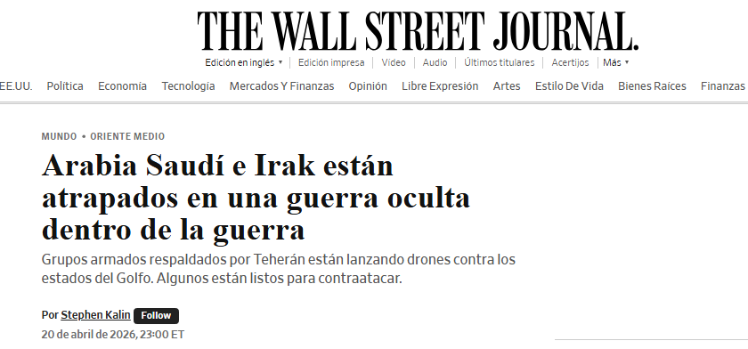 PrimeWire_'s tweet image. Según The Wall Street Journal, citando a funcionarios saudíes, Arabia Saudita e Irak estarían inmersos en una “guerra indirecta”. Añaden que casi la mitad de los drones contra el reino habrían sido lanzados desde Irak, incluidos ataques a Yanbu y la Provincia Oriental.