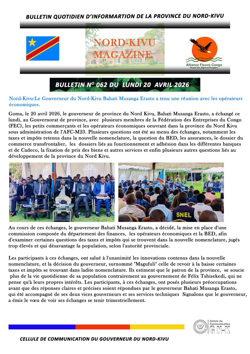 NordKivu4716's tweet image. Nord-Kivu #Magazine