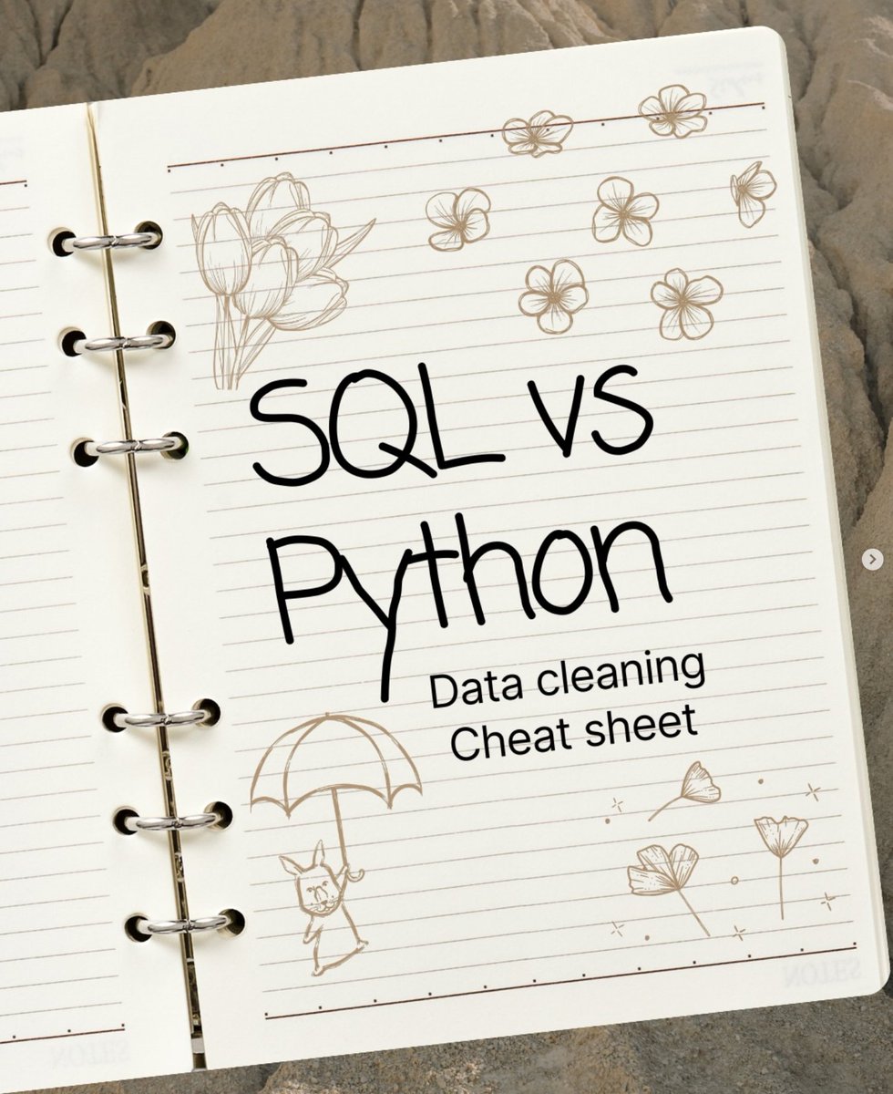 Python_Dv's tweet image. SQL vs Python data cleaning cheat sheet

#python #sql