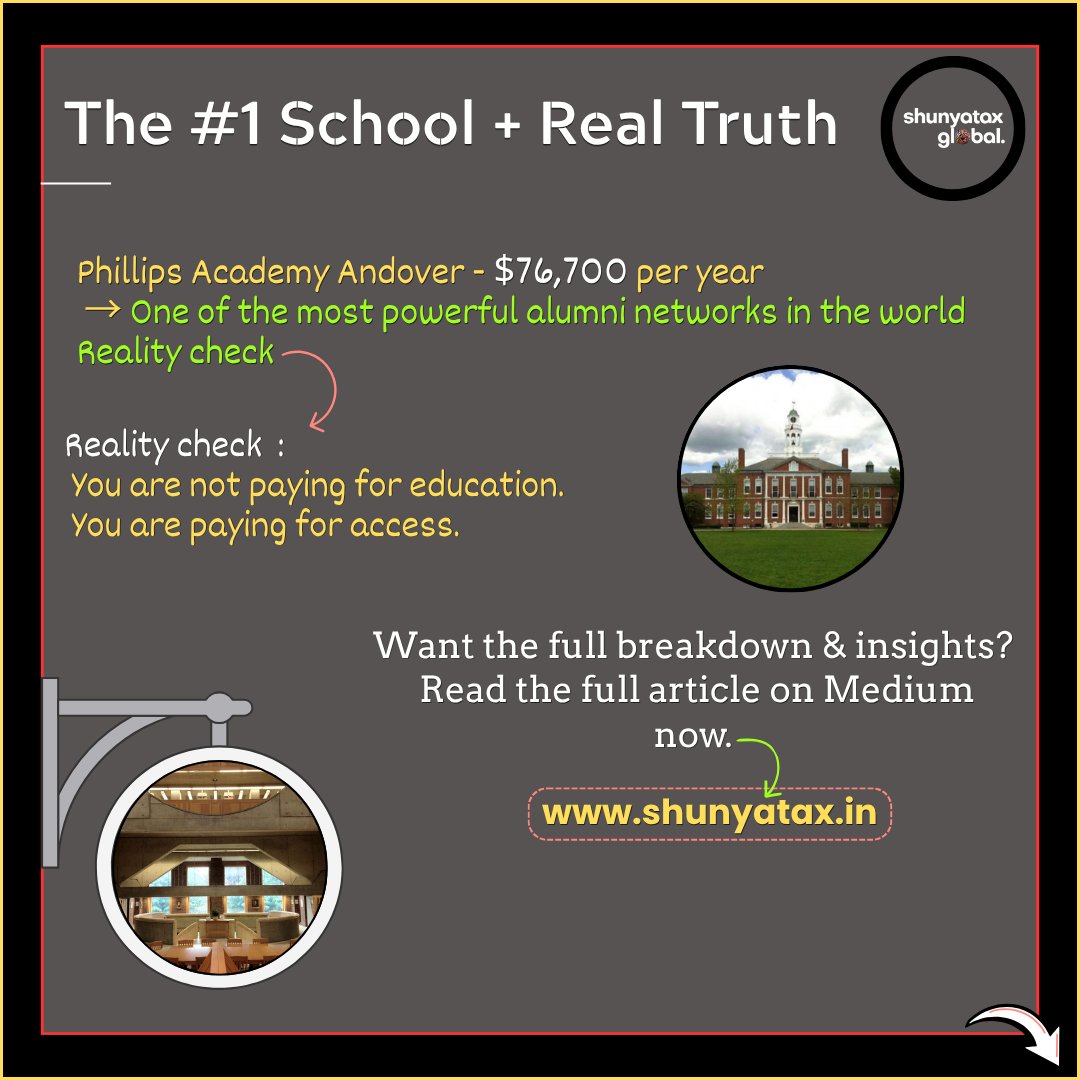 shunyatax's tweet image. Success doesn’t start in college.
It starts here.

Where billionaires build networks, not just careers.
Full breakdown 👇
[ medium.com/@2020.prerak/t… ]

 #WealthMindset #BoardingSchools #SuccessStrategy