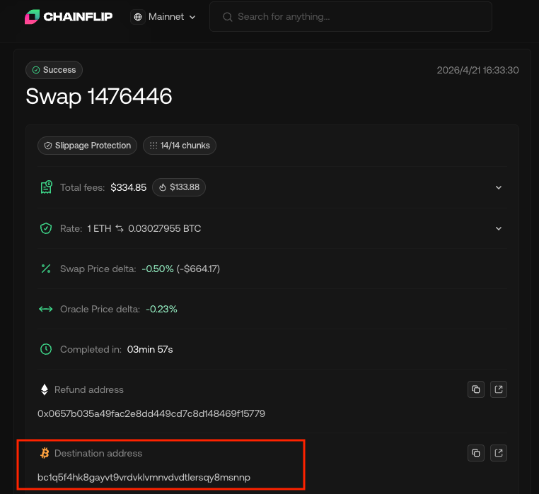 PeckShieldAlert's tweet image. #PeckShieldAlert The @KelpDAO exploiter has begun laundering stolen funds (~$176M). 

They have started bridging small batches of funds from #Ethereum to $BTC via @THORChain, @UmbraCash, @chainflip, and @BitTorrent.