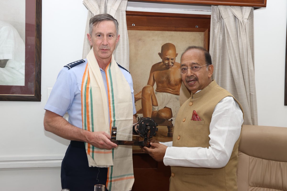 VijayGoelBJP's tweet image. Welcomed Gen Kevin B. Schneider &amp;amp; delegation at Gandhi Smriti on 21 April 2026. Presented the Gandhi Charkha as a symbol of peace and heritage. 

Paid tribute to Mahatma Gandhi at the Martyr’s Column, honoring truth, non-violence and unity.

#IndiaUSRelations @IAF_MCC @usairforce