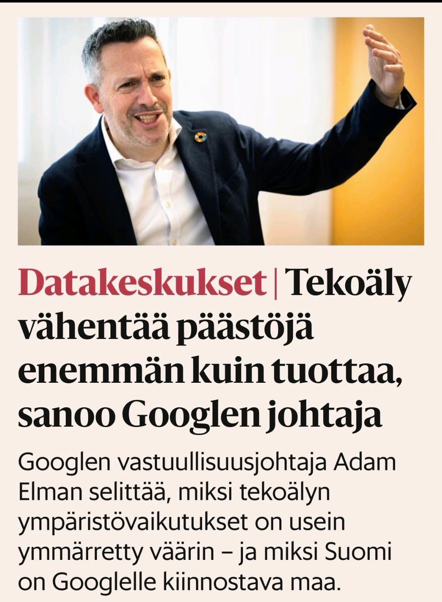 Nerokasta.

 Ankkuroidaan keskusteluun abstrakti "nettoilmastohyöty" ja ohitetaan konkretia:

a) uusia sähkövoimaloita tarvitaan ihan hemmetisti
b) niitä odotellessa sähkön hinta nousee (ihan hemmetisti) ja 
c) ainoa paikallinen tuotos, hukkalämpö, hukataan.