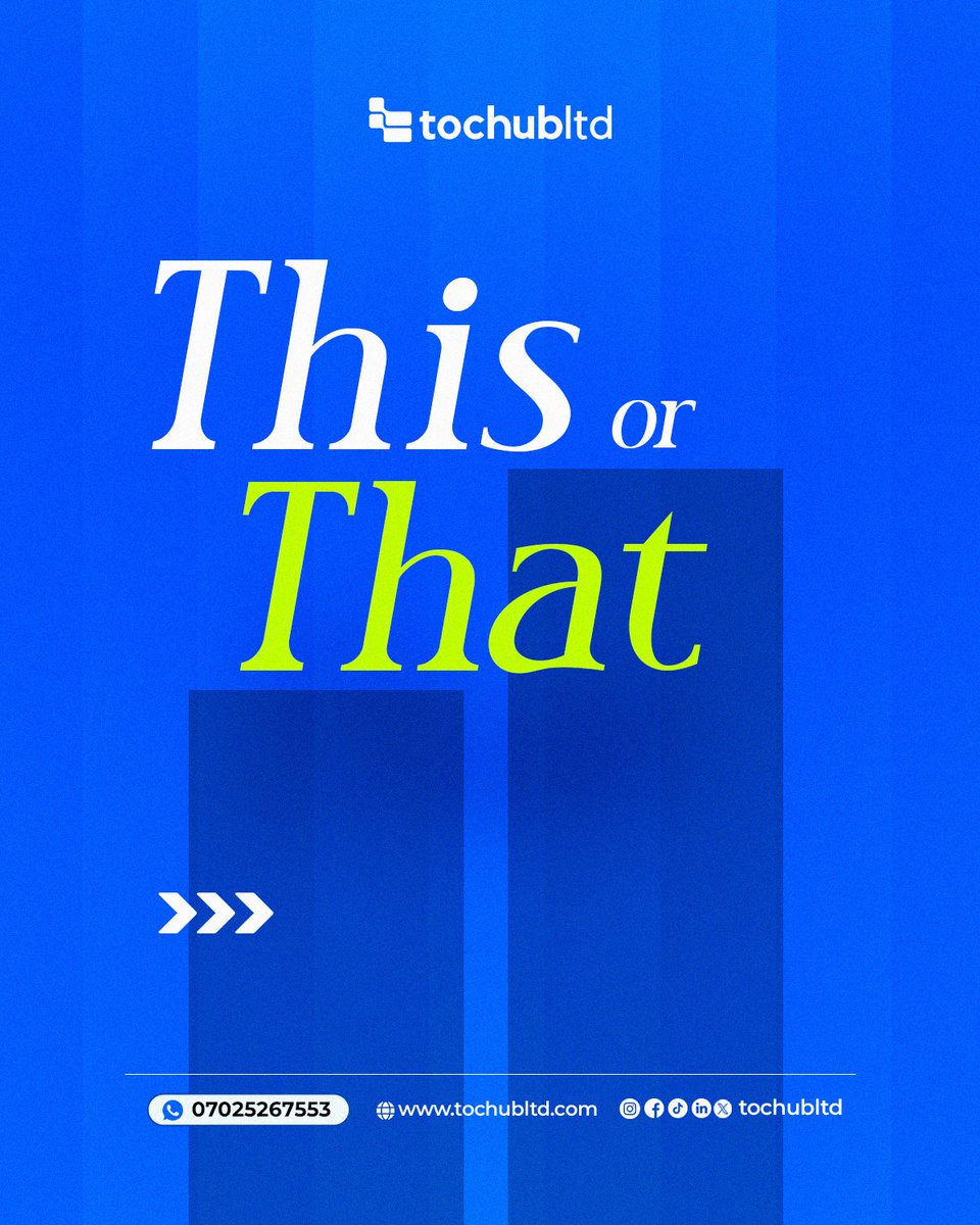 tochubltd's tweet image. This or that social media edition 

Let's say you are to pick, which one are you going for? 

#tochubltd #branding #SocialMediaGrowth
