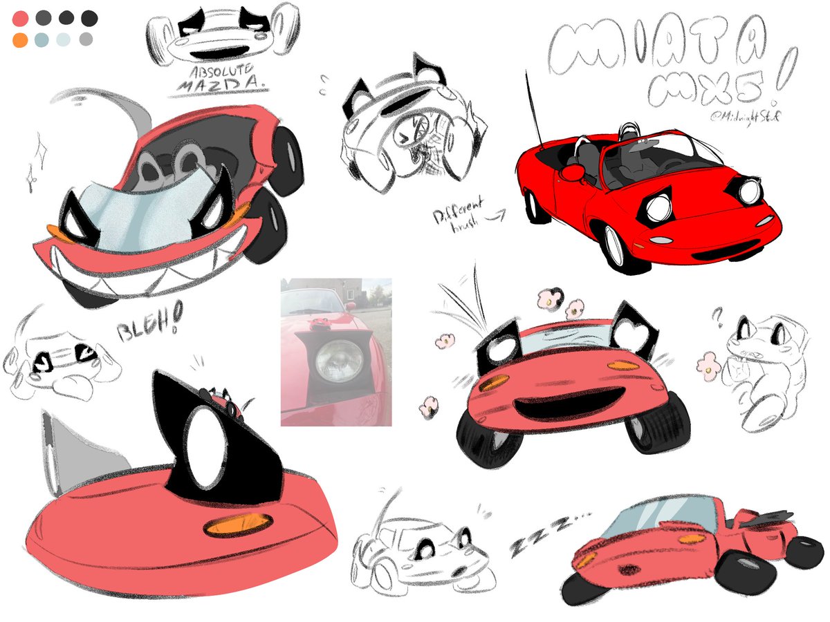 MidnightStuf's tweet image. How are you all? Got lost in time Ó–ò" 
My apologies. 

Fanart of the Miata Mazda MX5 along with it's tiny lil bebe :D 🚘🌺

#Mazdamx5
#Miata
#fanart