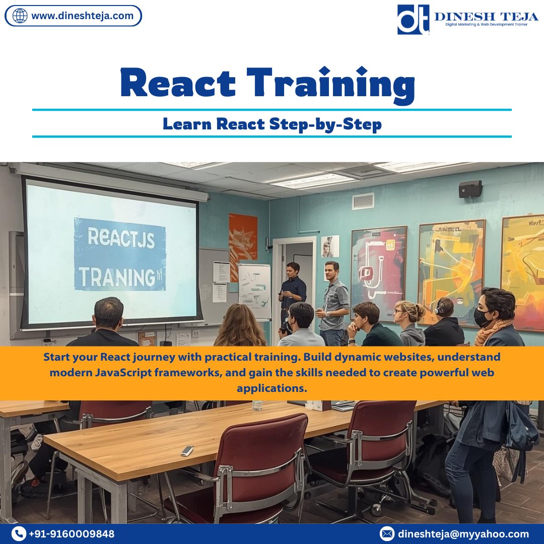 trainer_Dinesh's tweet image. Want to learn React with real-time projects?
Join our step-by-step training and build industry-ready front-end skills.

Visit our Front End Web Development Training Page: bit.ly/47sCi8C

#frontend #html #css #javascript #coding #developer #programming #webdeveloper