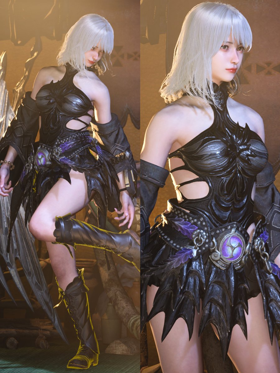 pomeobamboo's tweet image. 今日はパンキッシュな感じにしてみました🎸⚡️

#MHWilds #モンハンワイルズ重ね着  #モンハンワイルズ