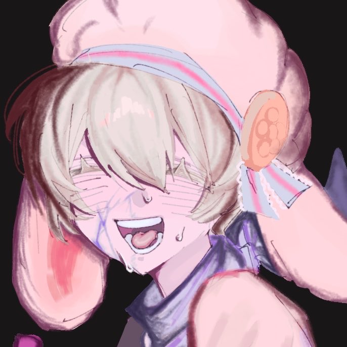 最終的に眉毛前髪で隠しちゃうからラフと完成後で表情の変化が楽しめる