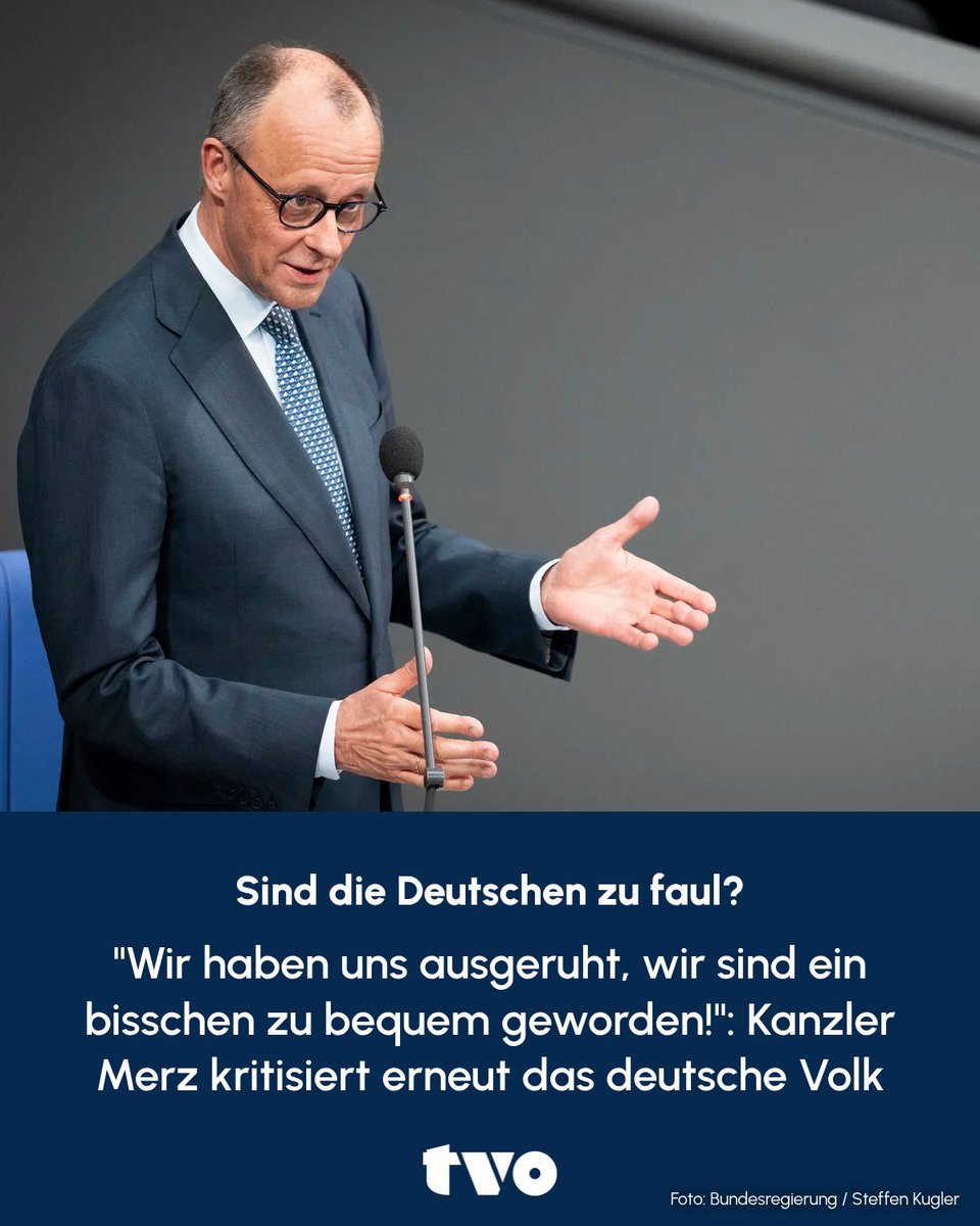 tv_oberfranken's tweet image. #tvoumfrage: Erneut sorgen Sätze von Friedrich #Merz für Aufregung! Der Kanzler trat beim Jahresempfang des Bundesverbandes deutscher Banken auf. Dabei "griff" er wieder die arbeitende Bevölkerung an &amp;amp; äußerte, dass "wir ein bisschen zu #bequem geworden sind". Eure Meinung?